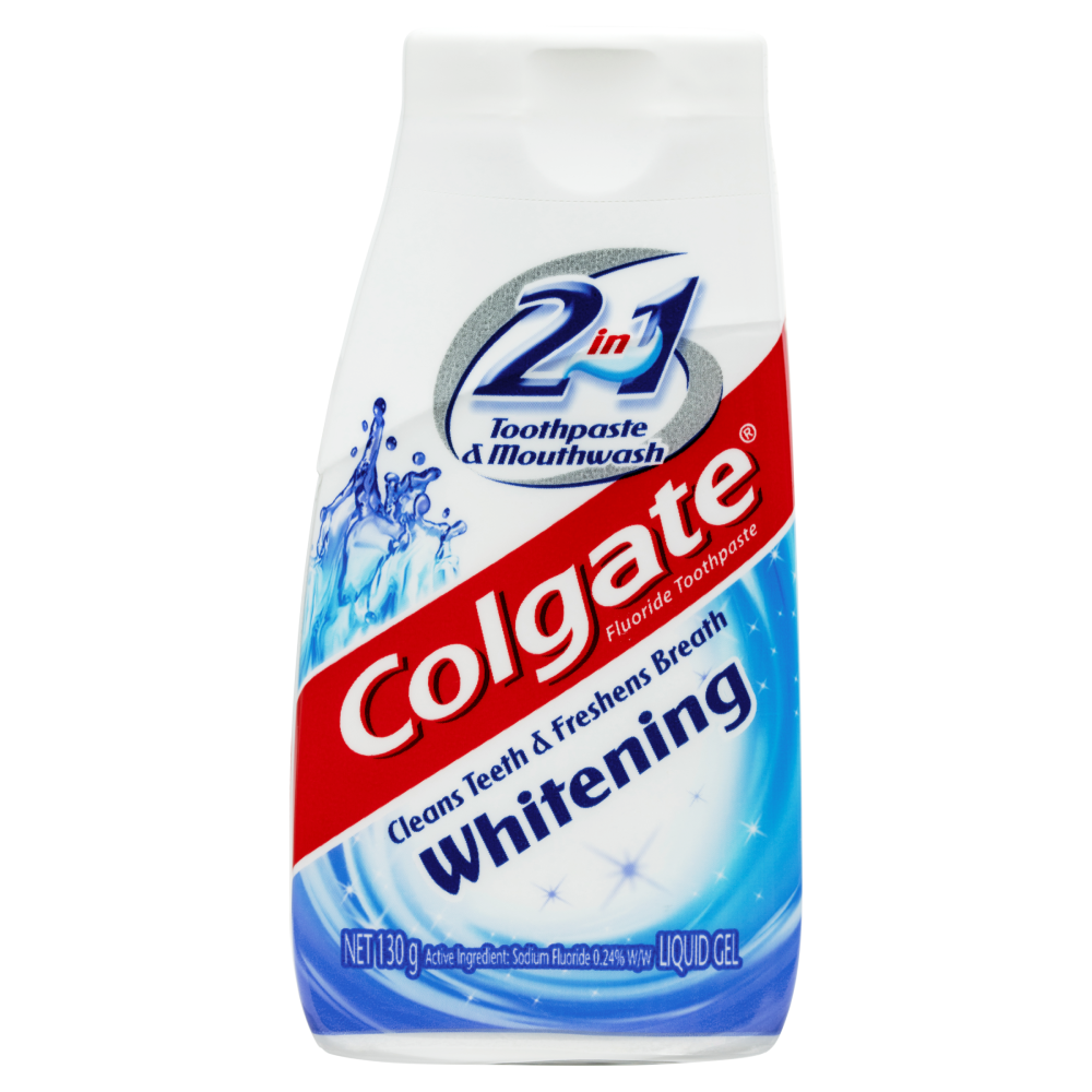 Colgate 2 in 1 Toothpaste & Mouthwash Whitening 130g Clean Teeth Freshen Breath