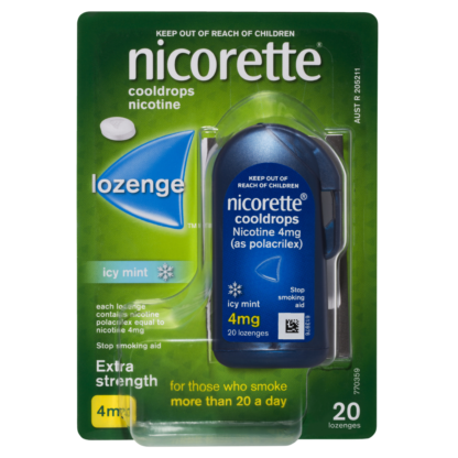 Nicorette Lozenge Cooldrops Nicotine 4mg 20 Pack - Icy Mint