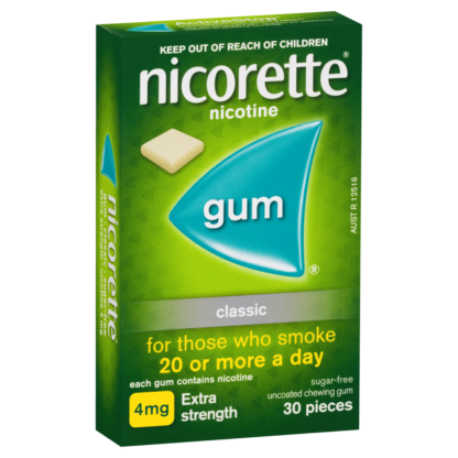 Nicorette Gum Nicotine 4mg 30 Pieces - Classic