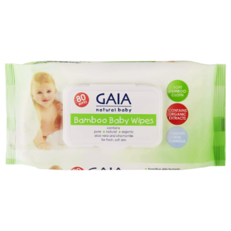 Gaia Natural Baby Bamboo Baby Wipes 80 Pack