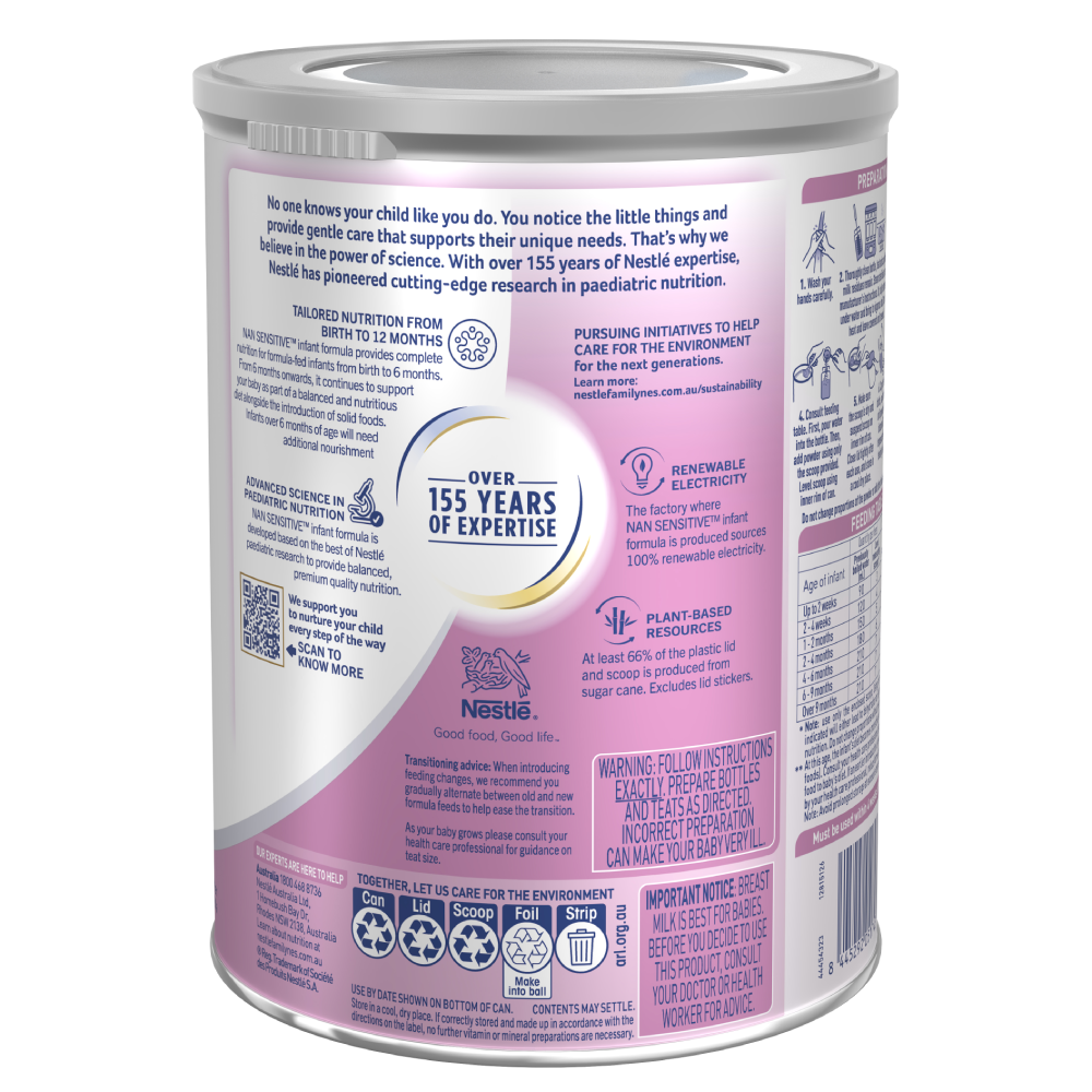 Nestle NAN SENSITIVE 0-12 Months Premium Baby Formula From Birth 800g - Image 4