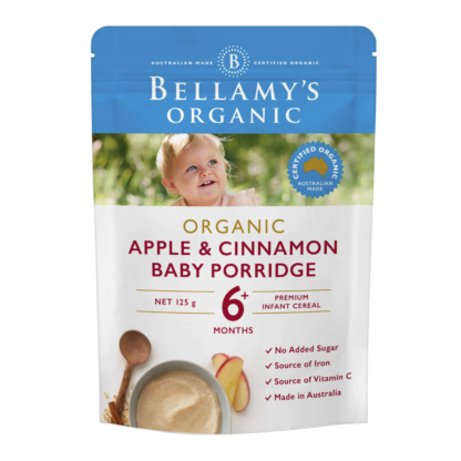 Bellamy's Organic Apple & Cinnamon Baby Porridge Infant Cereal 125g