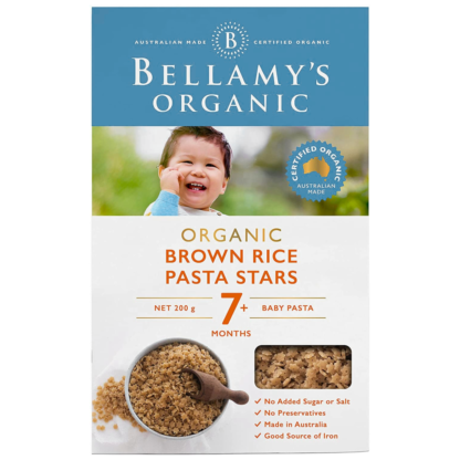 Bellamy's Organic Brown Rice Pasta Stars Baby Pasta 200g