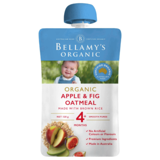 Bellamy's Organic Apple & Fig Oatmeal Smooth Puree 120g
