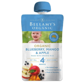 Bellamy's Organic Blueberry, Mango & Apple Smooth Puree 120g