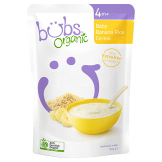 Bubs Organic Baby Banana Rice Cereal 125g