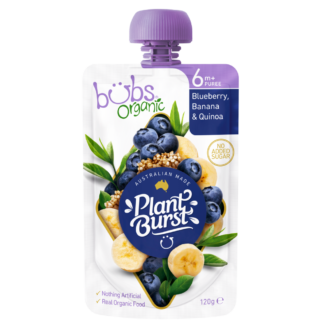 Bubs Organic Plant Burst 120g - Blueberry, Banana & Quinoa Flavour