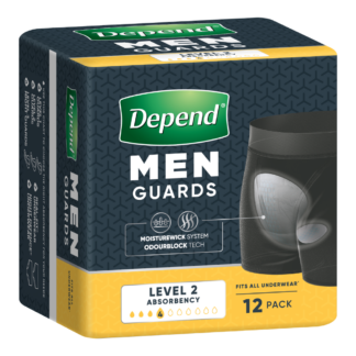 Depend Men Guards 12 Pack Moderate Absorbency Secure Protection 12pk