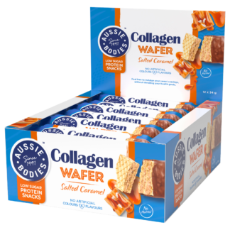 Aussie Bodies Collagen Wafer 12 x 34g Bars - Salted Caramel Flavour