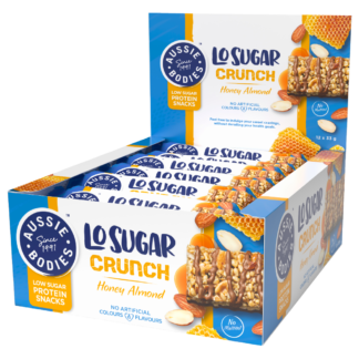 Aussie Bodies Lo Sugar Crunch 12 x 33g Bars - Honey Almond Flavour