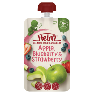 Heinz Food Pouch 120g - Apple, Blueberry & Strawberry Flavour