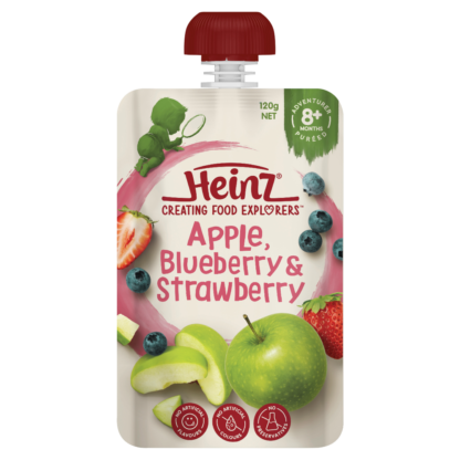Heinz Food Pouch 120g - Apple, Blueberry & Strawberry Flavour