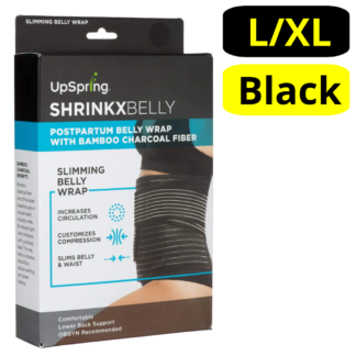 UpSpring Shrinkx Belly Charcoal Postpartum Belly Wrap Black (L/XL)