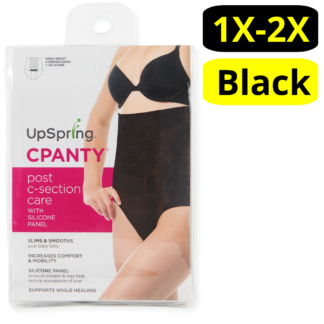 UpSpring C-Panty Post C-Section Care Underwear High Waist Black (1X-2X)