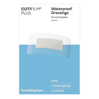 CUTIFILM PLUS Waterproof Dressings White 5 Pack (10cm x 8cm)