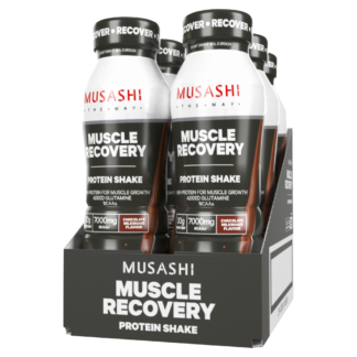 MUSASHI MUSCLE RECOVERY 6 x 375mL Protein Shakes - Chocolate