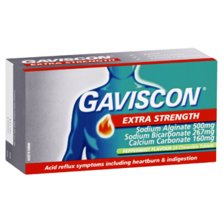 Gaviscon Extra Strength Chewable Tablets 24 Pack - Peppermint Flavour