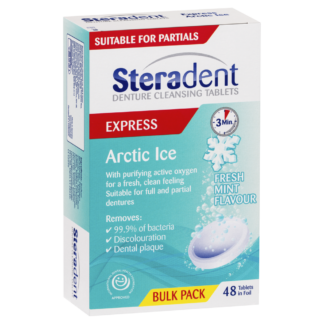 Steradent Denture Cleansing Tablets Express Arctic Ice 48 Pack
