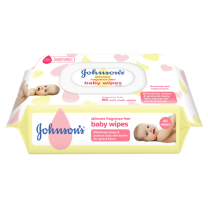 Johnson's Baby Skincare Fragrance Free Wipes 80 Pack