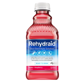 Rehydraid Oral Electrolyte Solution 1 Litre - Apple + Raspberry Flavour