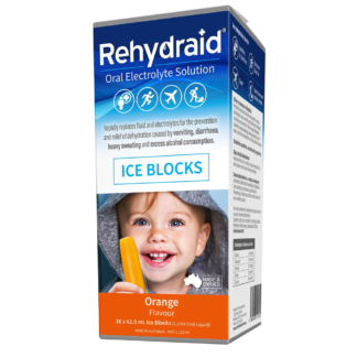 Rehydraid Ice Blocks 16 x 62.5mL - Orange Flavour