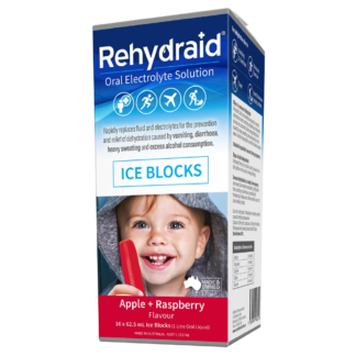 Rehydraid Ice Blocks 16 x 62.5mL - Apple + Raspberry Flavour