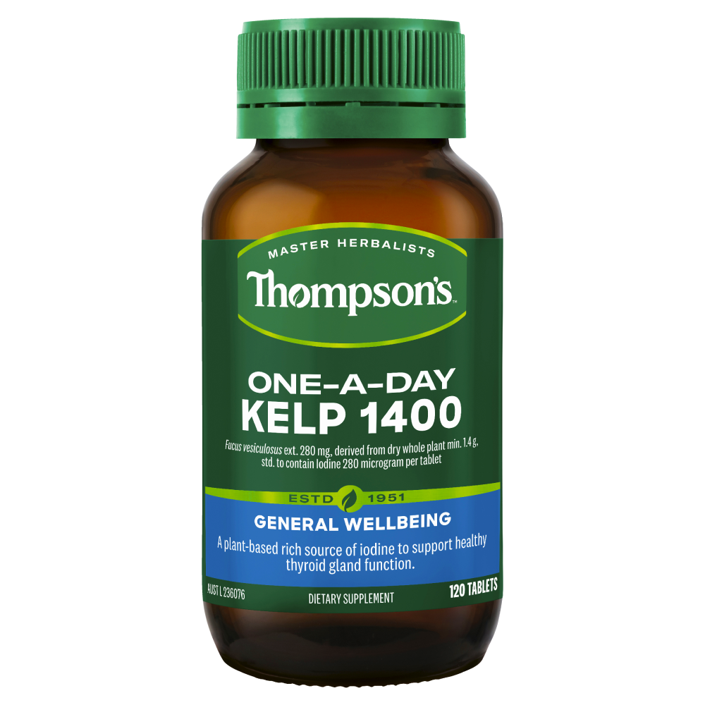 Thompson's One-A-Day Kelp 1400 120 Tablets Source of Iodine Thyroid Health Vegan