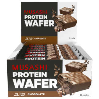 MUSASHI Protein Wafer 12 x 40g Bars - Chocolate Flavour