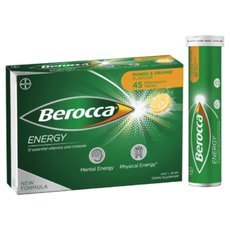 Berocca Energy 45 Effervescent Tablets - Mango & Orange Flavour