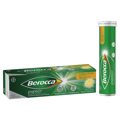 Berocca Energy 15 Effervescent Tablets - Mango & Orange Flavour