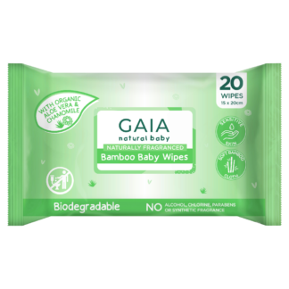 Gaia Natural Baby Bamboo Baby Wipes 20 Pack