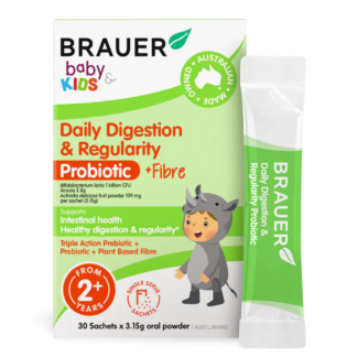 Brauer Baby & Kids Daily Digestion & Regularity Probiotic + Fibre 30 Sachets