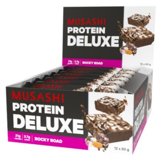 MUSASHI Deluxe Protein 12 x 60g Bars - Rocky Road Flavour