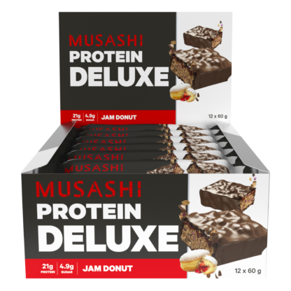 MUSASHI Deluxe Protein 12 x 60g Bars - Jam Donut Flavour