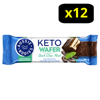 Aussie Bodies Keto Wafer Bars 12 x 35g - Dark Choc Mint Flavour