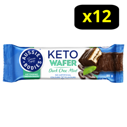Aussie Bodies Keto Wafer Bars 12 x 35g - Dark Choc Mint Flavour