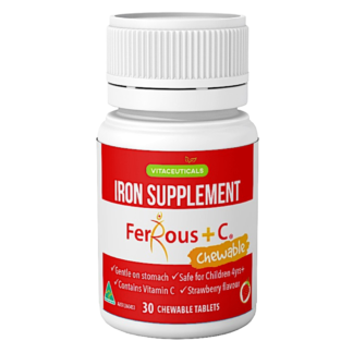 Ferrous + C Iron Supplement 30 Chewable Tablets