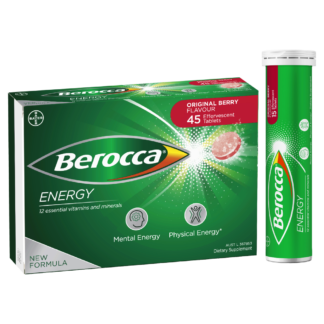 Berocca Energy 45 Effervescent Tablets - Original Berry Flavour