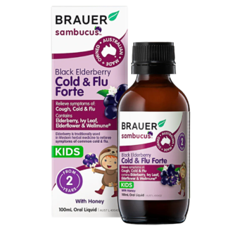 Brauer Sambucus Cold & Flu Forte Kids Oral Liquid 100mL