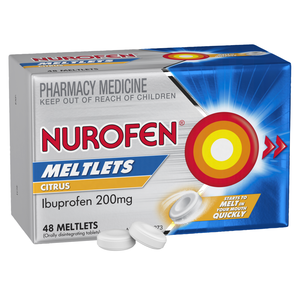 Nurofen 48 Meltlets - Citrus Orally Disintegrating Tablets Ibuprofen 200mg
