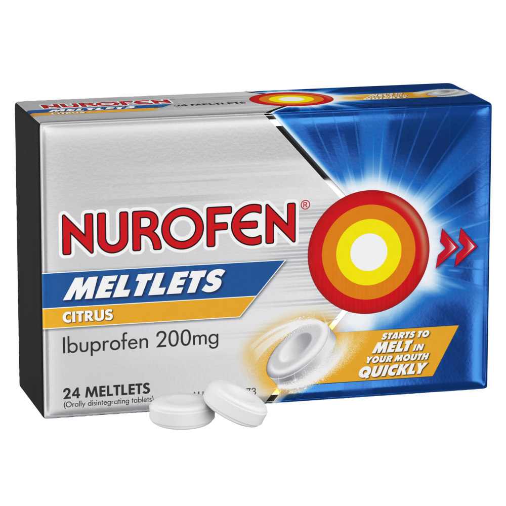 Nurofen 24 Meltlets - Citrus Orally Disintegrating Tablets Ibuprofen 200mg