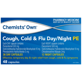 Chemists' Own Cough, Cold & Flu Day/Night PE 48 Capsules