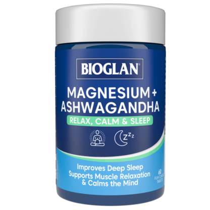 BIOGLAN Magnesium + Ashwagandha 60 Film Coated Tablets