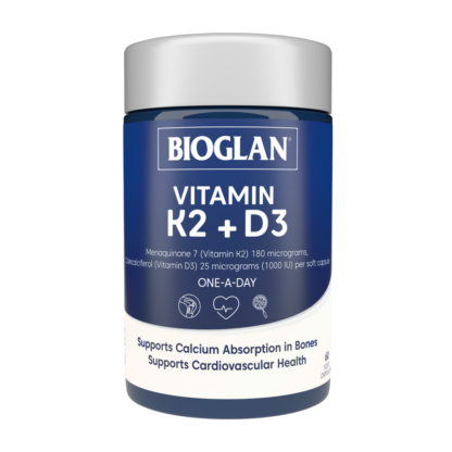 BIOGLAN Vitamin K2 + D3 60 Soft Capsules