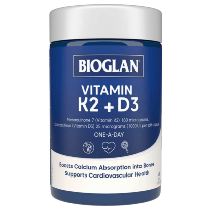 BIOGLAN Vitamin K2 + D3 60 Soft Capsules