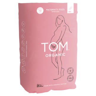 TOM Organic Maternity Pads Wingless 12 Pack