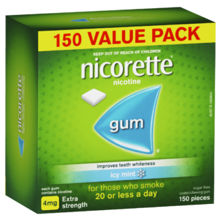 Nicorette Gum Nicotine 4mg Value Pack 150 Pieces - Icy Mint