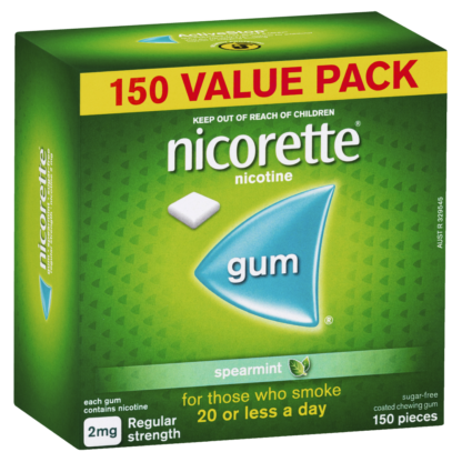 Nicorette Gum Nicotine 2mg Value Pack 150 Pieces - Spearmint