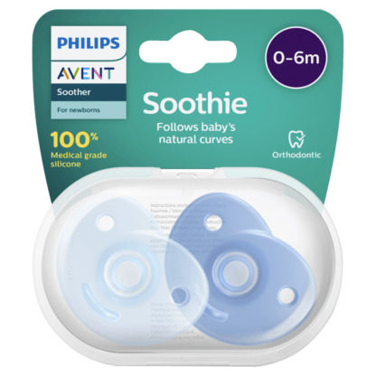 AVENT Soothie 0-6m 2 Pack - Blue