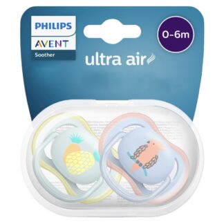 AVENT Ultra Air Decorated 2 Pack Soothers 0-6m - Mixed